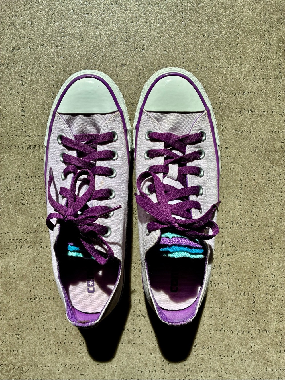 Converse All Star Multi-Tongue Lavender Purple Low Top Sneakers Size 8